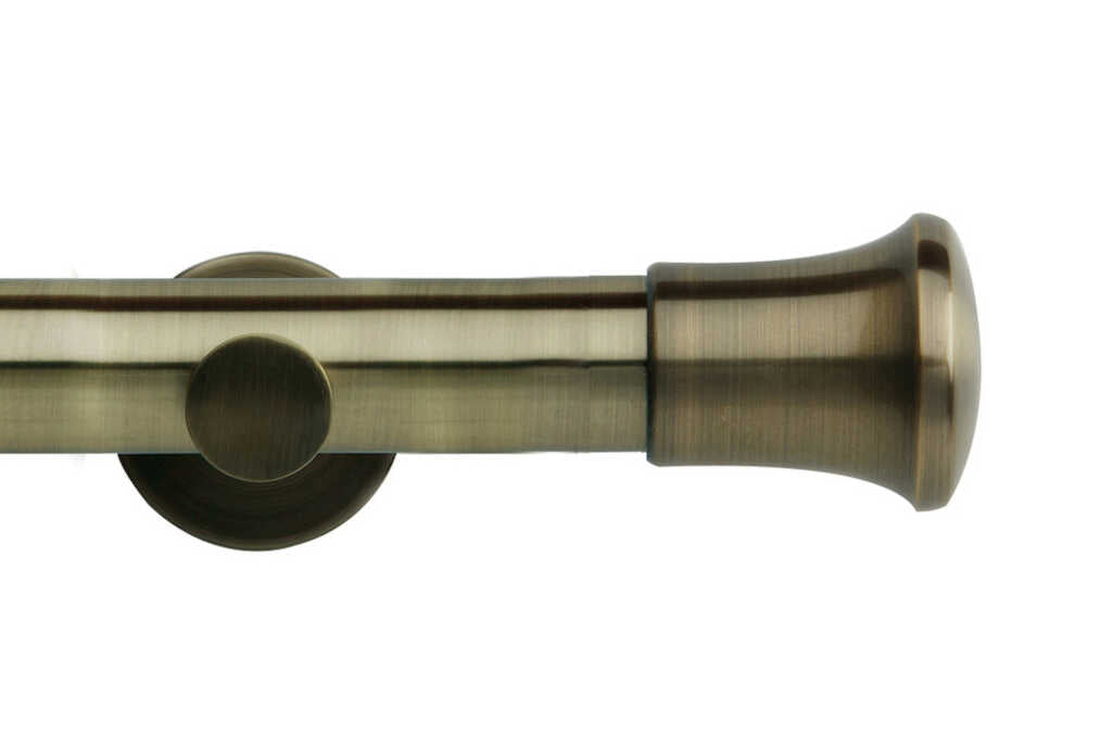 35mm Neo Trumpet Spun Brass Eyelet Curtain Pole 240cm