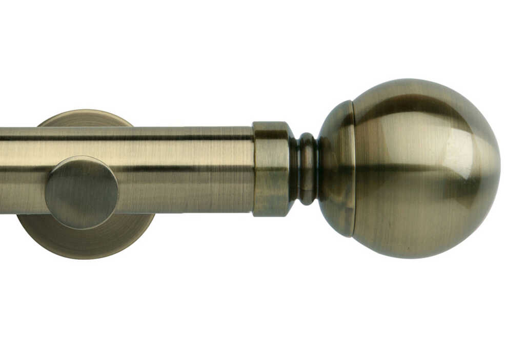 35mm Neo Ball Spun Brass Eyelet Curtain Pole 360cm