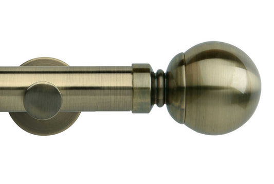 35mm Neo Ball Spun Brass Eyelet Curtain Pole 360cm
