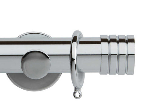 35mm Neo Stud Chrome Curtain Pole 360cm