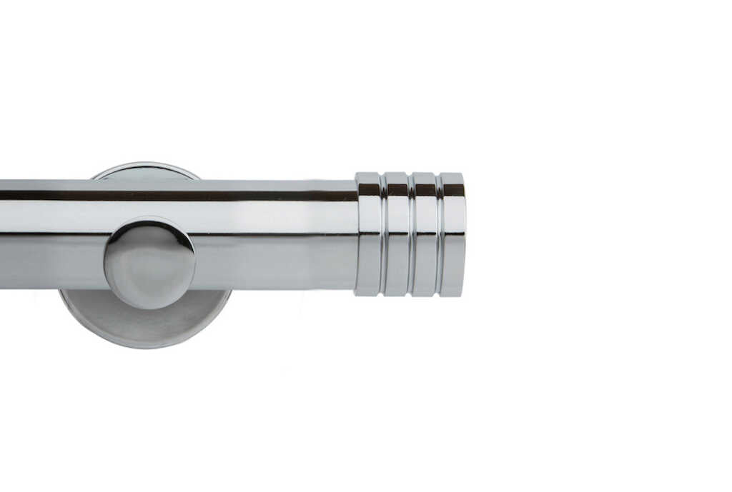35mm Neo Stud Chrome Eyelet Curtain Pole 300cm