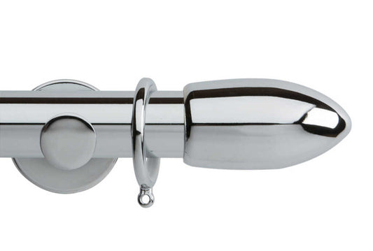 35mm Neo Bullet Chrome Curtain Pole 360cm