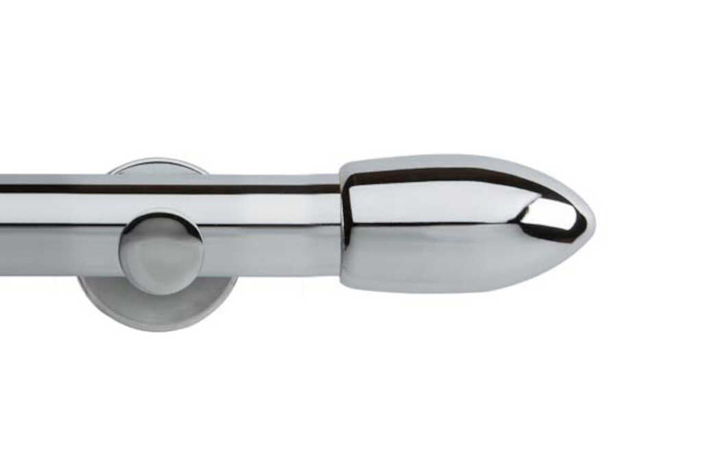 35mm Neo Bullet Chrome Eyelet Curtain Pole 360cm