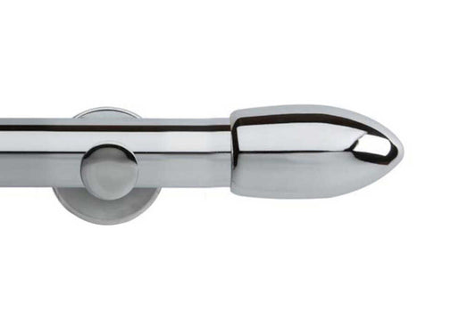 35mm Neo Bullet Chrome Eyelet Curtain Pole 360cm