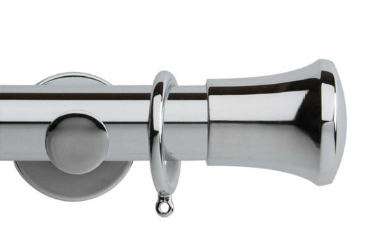 35mm Neo Trumpet Chrome Curtain Pole 360cm