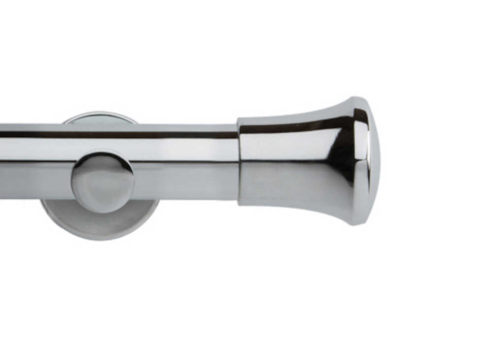 35mm Neo Trumpet Chrome Eyelet Curtain Pole 300cm