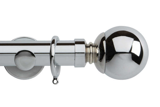 35mm Neo Ball Chrome Curtain Pole 360cm