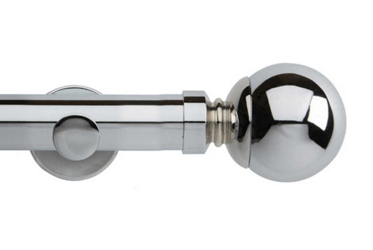 35mm Neo Ball Chrome Eyelet Curtain Pole 360cm
