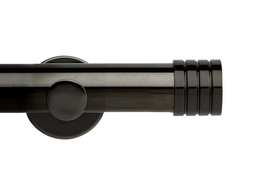 35mm Neo Stud Black Nickel Eyelet Curtain Pole 360cm
