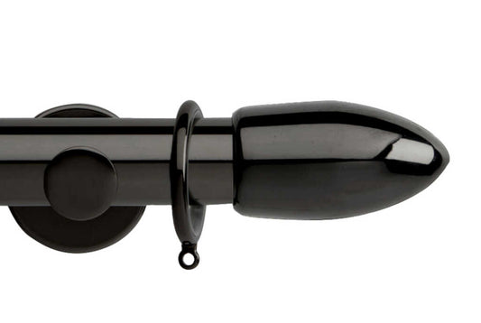 35mm Neo Bullet Black Nickel Curtain Pole 360cm