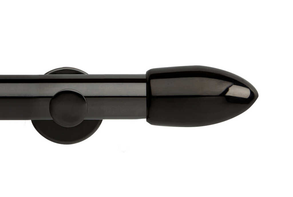 35mm Neo Bullet Black Nickel Eyelet Curtain Pole 360cm