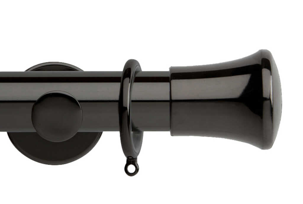 35mm Neo Trumpet Black Nickel Curtain Pole 300cm