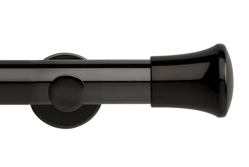 35mm Neo Trumpet Black Nickel Eyelet Curtain Pole 300cm