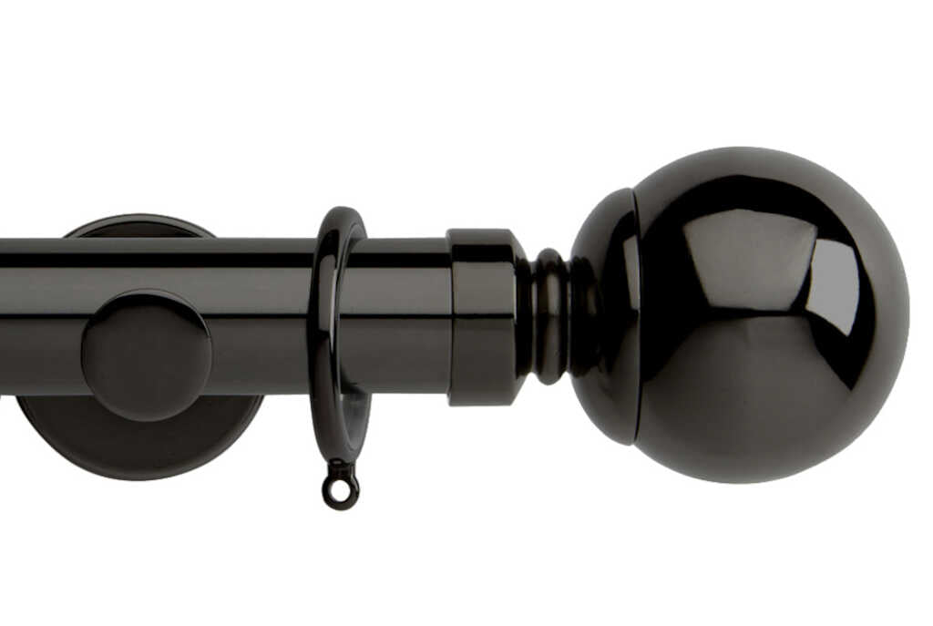 35mm Neo Ball Black Nickel Curtain Pole 300cm