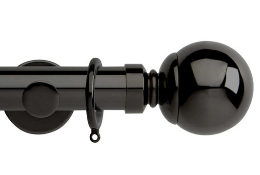 35mm Neo Ball Black Nickel Curtain Pole 360cm