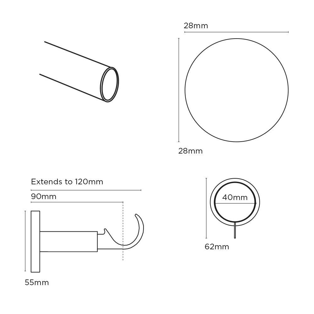 Speedy 28mm 250cm Poles Apart Semi Complete IDC Pole set Antique Brass