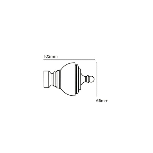 Speedy 28mm Poles Apart Vienna Finials - Pair - Antique Brass