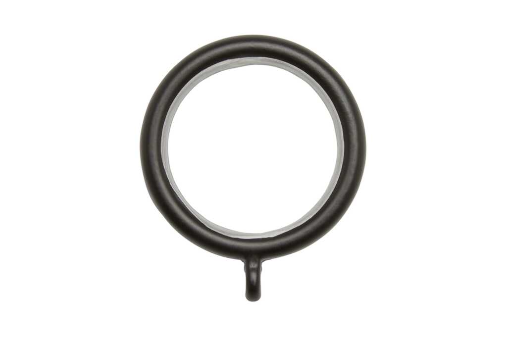 Neo Matt Black Curtain Rings - pack of 6 for 28mm dia pole