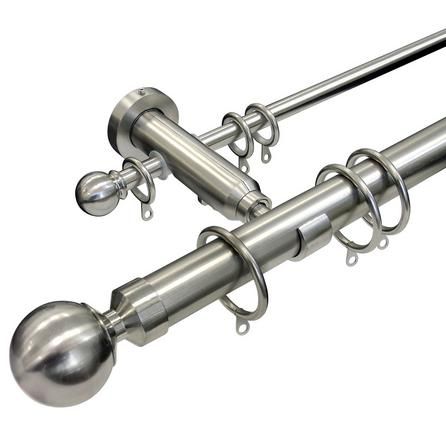 Speedy 13/28mm 180cm Ball Double Pole set Satin Silver