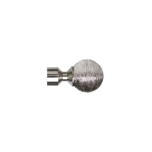 Speedy 28mm Poles Apart Textured Ball Finials - Pair - Satin Silver