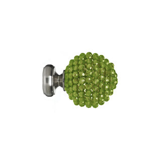 Speedy 28mm Poles Apart Green Mia Finials - Pair - Satin Silver