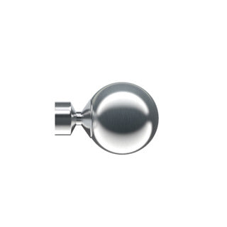 Speedy 28mm Poles Apart Sphere Finials - Pair - Satin Silver