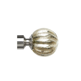 Speedy 28mm Poles Apart Dynasty Finials - Pair - Satin Silver