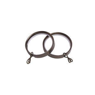 Speedy Metal Flat Lined Rings for 28mm dia pole Pk of 8 - Polished Graphite