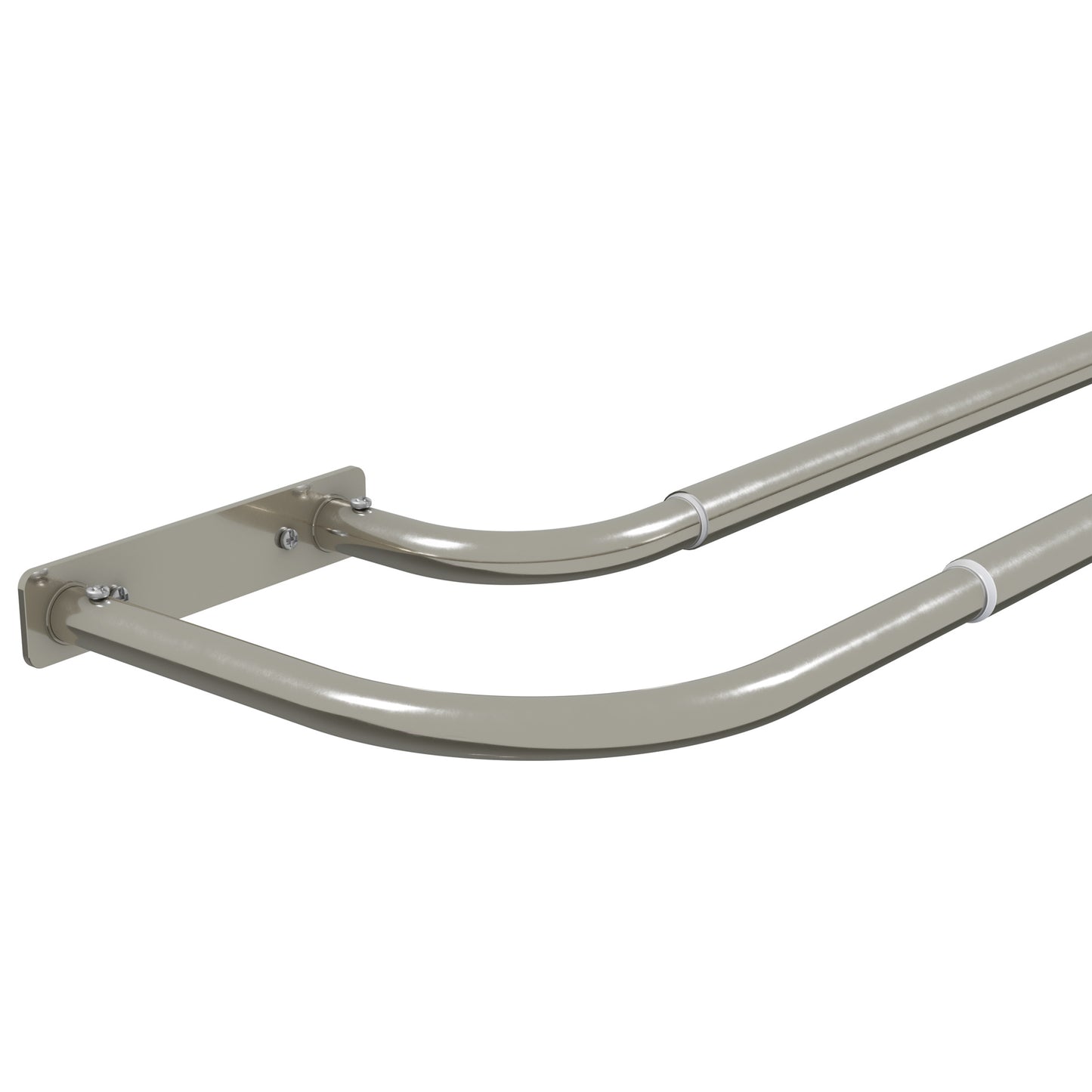 Speedy 19-22/16-19mm 210-360cm Double Room Darkening Pole set Satin Silver