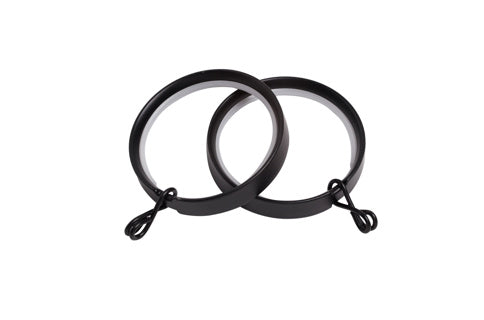 Speedy Metal Flat Lined Rings for 28mm dia pole Pk of 8 - Matt Black