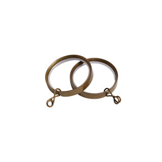Speedy Metal Flat Lined Rings for 35mm dia pole Pk of 10 - Antique Brass