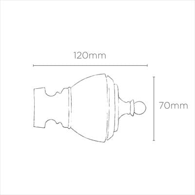 Speedy 35mm Vienna Finials - Pair - Satin Silver