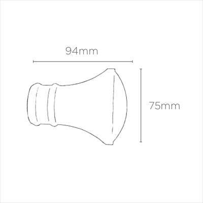 Speedy 35mm Trumpet Finials - Pair - Satin Silver