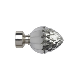 Speedy 35mm Acorn Finials - Pair - Satin Silver