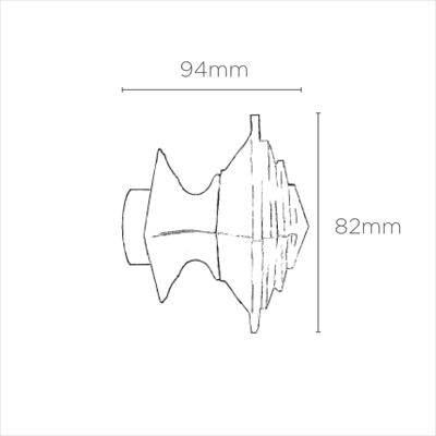 Speedy 35mm Luxe Aztec Finials - Pair - Satin Silver