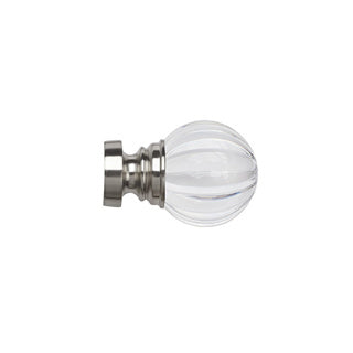 Speedy 35mm Segmented Ball Finials - Pair - Satin Silver