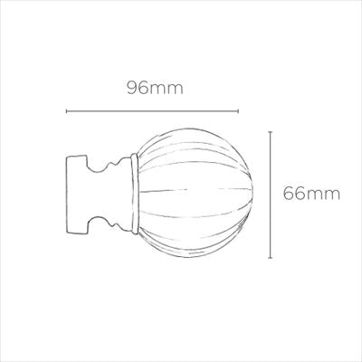 Speedy 35mm Segmented Ball Finials - Pair - Satin Silver