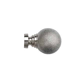 Speedy 35mm Textured Ball Finials - Pair - Satin Silver