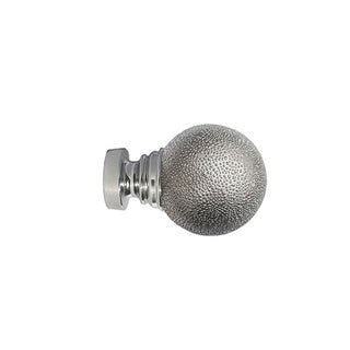 Speedy 35mm Textured Ball Finials - Pair - Chrome
