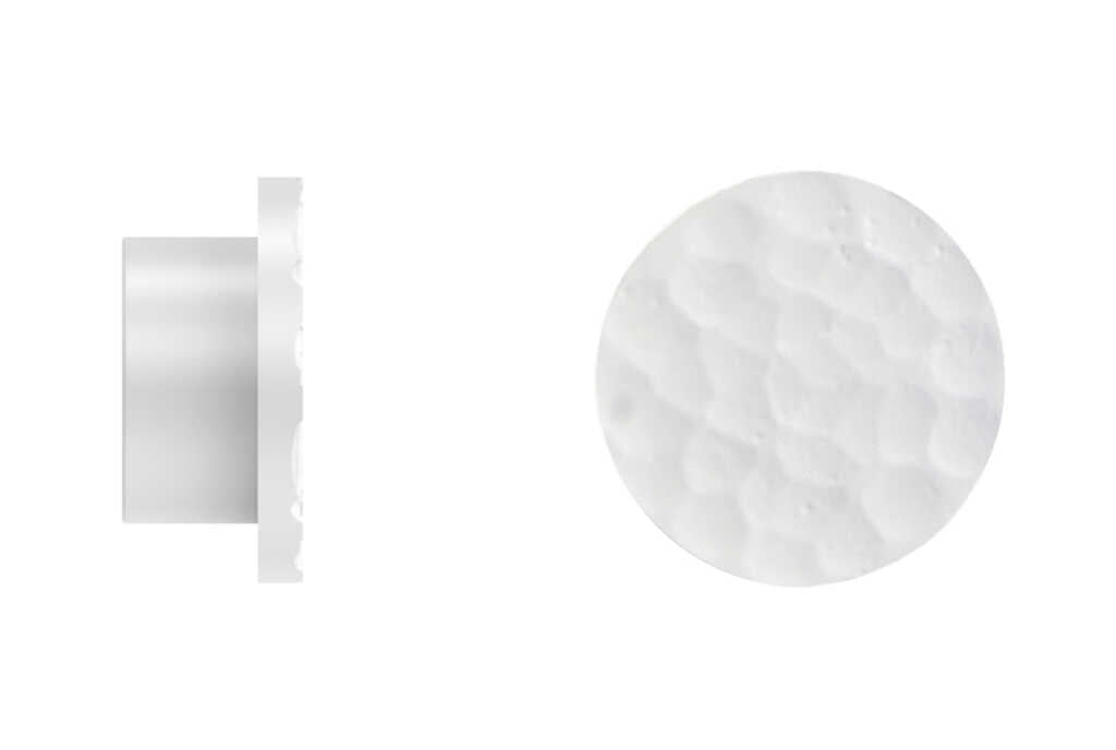 25mm Arc China White Hammered Disc Finial - single