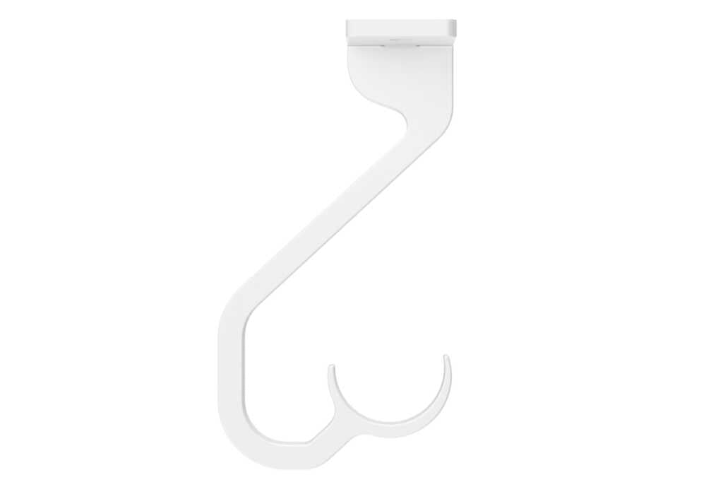 25mm Arc China White Ceiling Passing Bracket - single