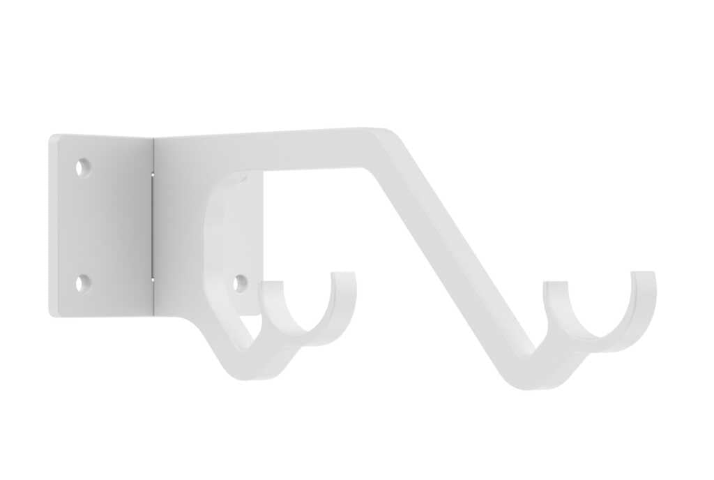 25mm Arc China White Double Passing Bracket - single