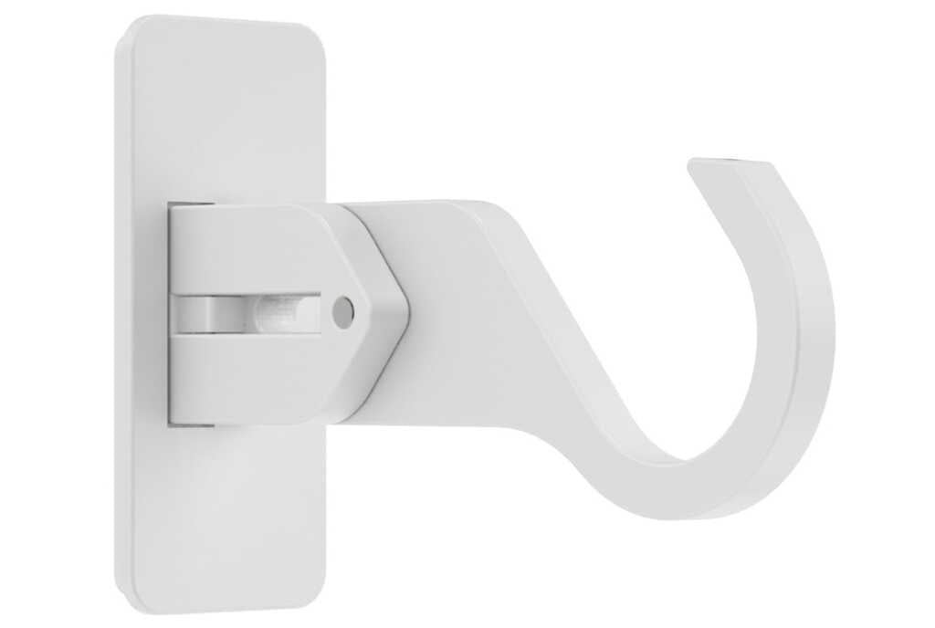 25mm Arc China White Extendable End Bracket - single
