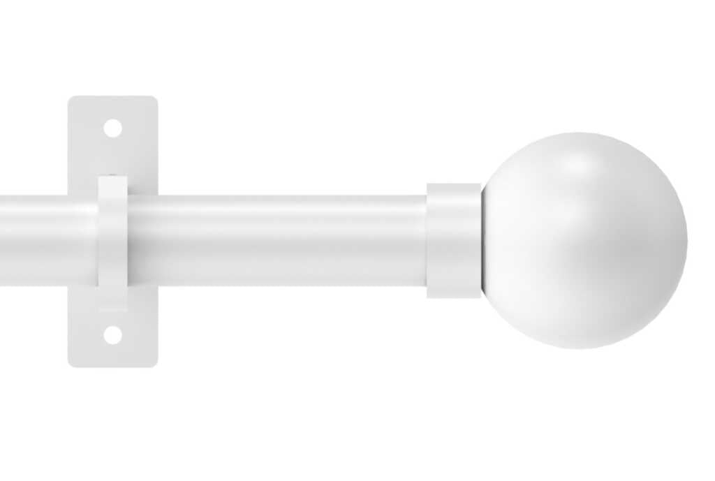 25mm Arc China White Ball Eyelet Curtain Pole 200cm