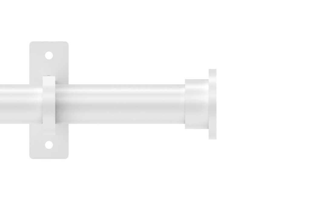 25mm Arc China White Hammered Disc Eyelet Curtain Pole 200cm