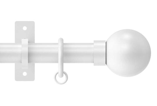 25mm Arc China White Ball Curtain Pole 150cm