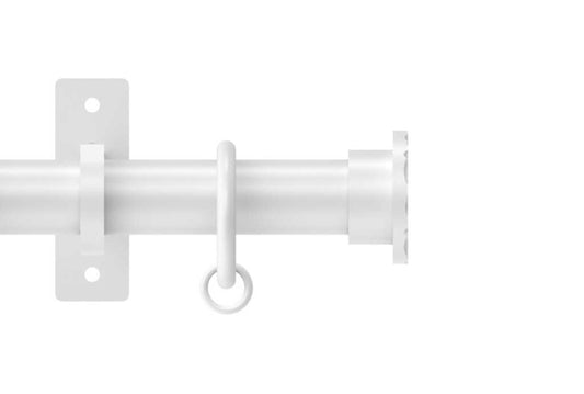 25mm Arc China White Disc Curtain Pole 150cm