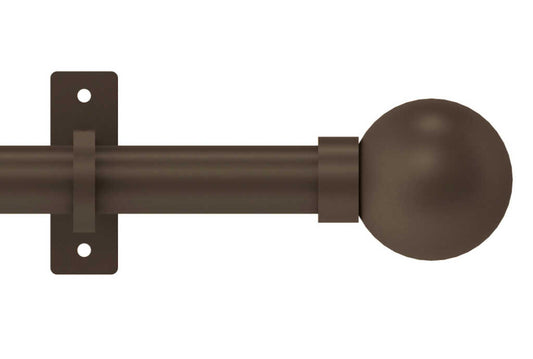 25mm Arc Mocha Ball Eyelet Curtain Pole 150cm