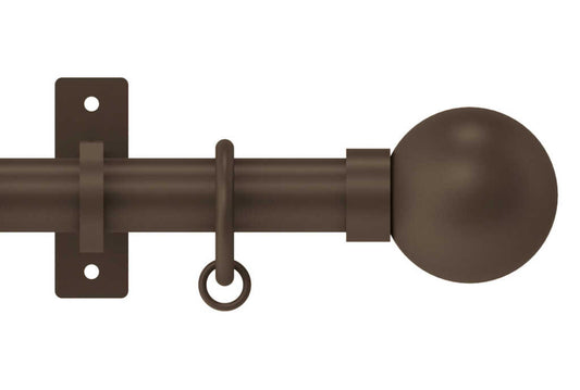 25mm Arc Mocha Ball Curtain Pole 600cm