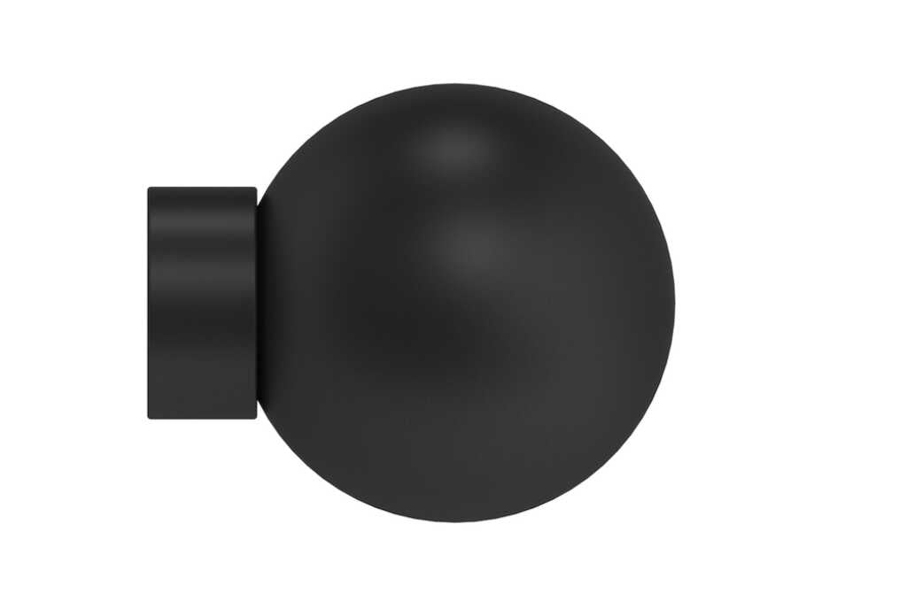 25mm Arc Soft Black Ball Finial - single